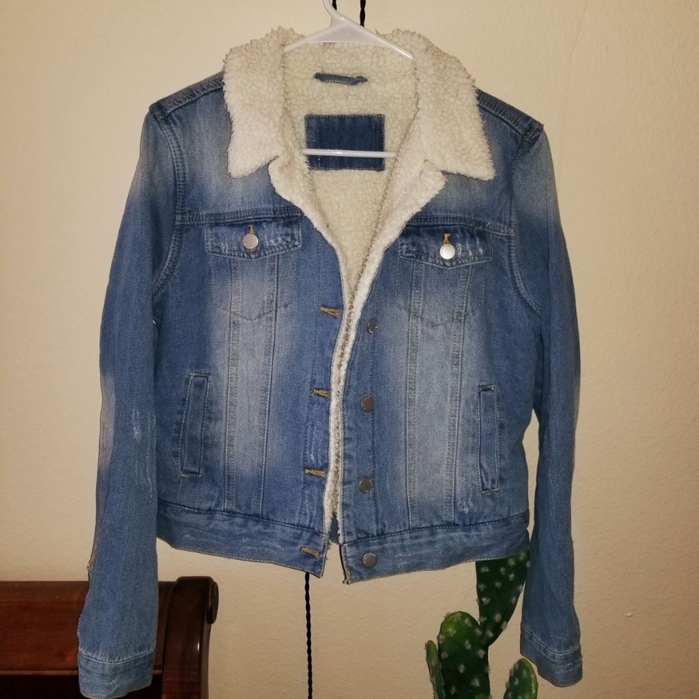 Women's Jean Jacket Wool Collar
